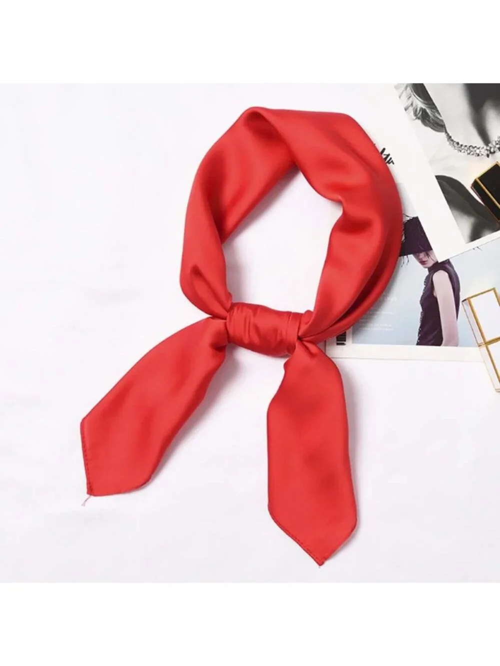 Satin Neck Scarf Set - 6 Pack Square Handkerchiefs for Women - Fashion Accessory